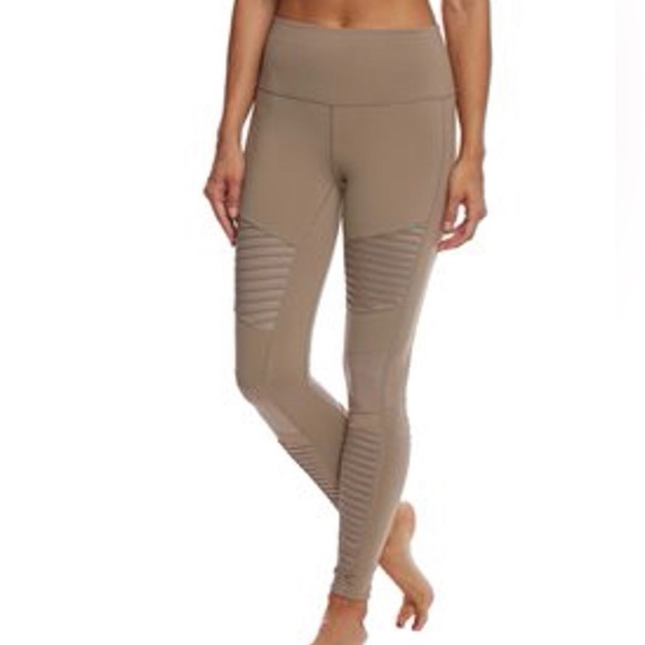 ALO Yoga Pants - Alo Yoga High Waisted Moto Leggings Taupe